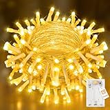 Peasur Lichterkette Batterie mit Timer, 10M 100 LED Warmweiß Weihnachten...