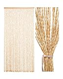 Ezcasch 90x195cm Holz Perlenvorhang - 52 Stränge Beige Retro...
