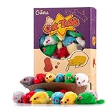 Chiwava 36 Stück 10cm Pelzig Katzenspielzeug Rassel Maus Spielzeugmäuse...