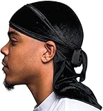 Veeta Herren Velvet Durag, Schwarz, Einheitsgröße