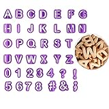 40 Stück Alphabet Ausstechformen Set Lila Kunststoff Buchstaben Kuchen...