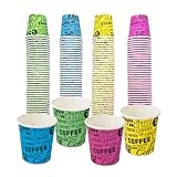 COFFISANO 200 bunte Kaffeegläser | Pappbecher 75 ml für Espresso Tee...