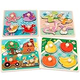 Kaisibum 4 Stück Holzpuzzles Puzzlespielzeug für Kinder 3-6 Jahr, Puzzle...