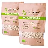 GreatVita Bio Hanfsamen, geschält, (2 x 1000g) natürliches Protein,...
