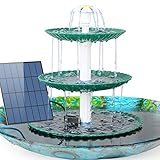 AISITIN DIY Brunnen Dunkelgrün,Vogeltränke Sets mit 3,5W Solar...