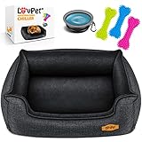 Lovpet® Hundebett Hundekissen Hundekorb Chiller, Inkl. Napf + 3X...