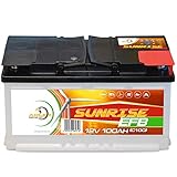 Solarbatterie 12V 100Ah Adler Batterie Wohnmobil Boot Camping ersetzt 80Ah...