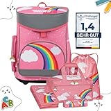 MUWO Kinder Schulranzen Set 5tlg. ergonomischer leichter Schulrucksack mit...