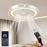 ASJK Deckenleuchte mit Ventilator, leise, Deckenventilator mit Beleuchtung,...