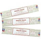 Divine Satya Nag Champa Räucherstäbchen, weißer Salbei, 3 Packungen