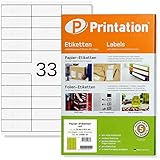 Printation Universal Etiketten 70 x 25,4 mm klebend weiß - 825 Stück...