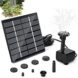 Sprifityy Teichpumpe solar 1.5W,Solar Springbrunnen,Upgrade Solarpumpe mit...