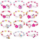 AUAUY 12Stk Holz Armbänder für Mädchen, Bunte Kinderschmuck Handmade...