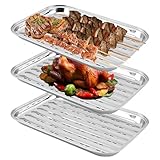 BBQ Grillschalen, 3er Set Edelstahl Grillkorb mit Löchern Grill...