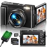 Digitalkamera 4K, 48MP 16X Autofokus Digitalzoom Kamera, 3 Zoll 180°...
