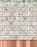 64 Stück Schablonen Set 7.6x7.6cm – Wiederverwendbare Malschablonen für...