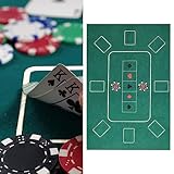 Cepewa Poker Tischauflage │ 60x90cm 100% Polyester Filz grün Bedruckt...