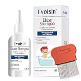 Evolsin® 120ml Läuseshampoo & Läusekamm für Erwachsene & Kinder ab 6...