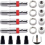 Fahrradventil Blitzventil Ersatz-Set Premium: 4X Dunlop Ventil-Einsatz mit...