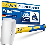 S&R Gummihammer weiß 75 mm, 910 Gr, mit rutschfestem stoßdämpfendem...