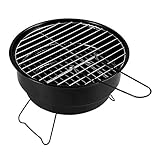 Mini-Grill, runder Grill, faltbar, Holzkohlegrill, antihaftbeschichtete...