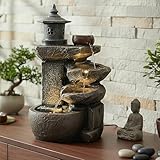 Arnusa Springbrunnen BK851 Wasserfall mit Beleuchtung Gartenbrunnen...