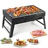 Holzkohlegrills Tragbarer Grill Edelstahl Holzkohle Smoker Char Broil BBQ...