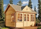 Alpholz Gartenhaus Clockhouse-28 aus Holz in Naturbelassen mit 28 mm...
