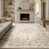Vintage Beige Waschbarer Teppich Wohnzimmer 240x300cm Retro Rugs for Living...