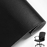 RANJIMA Kunstleder Meterware 200 x 140cm, Wasserdicht Schwarz Leder Stoff...