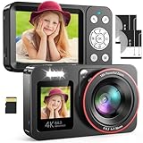Digitalkamera 4K 64MP FHD Fotokamera für Kinder Fotoapparat 18X...
