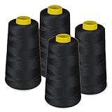 Lialina 4 Konen Overlockgarn - 325 Schwarz, OEKO-TEX, Garnstärke 40S/2...