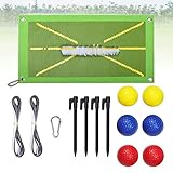 14 Pcs Golf Trainingsmatte Kit,50x25cm Golf Trainingshilfen Übungsmatte,...