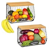 PERFNIQUE Obstkorb, 2 Etagere Obstkorb Hängend, Hängekorb Küche, 2...