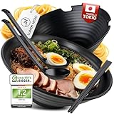 LunchHero® Ramen Schüssel Set - Ramen Bowl Schüssel 1000ml aus Melamin -...