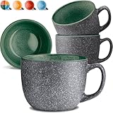 Cosumy Kaffeetassen 4er Set aus Keramik - 350ml – Dickwandiges Steingut,...