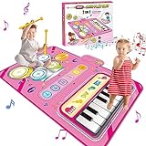 DQMOON Kinder Spielzeug ab 1 2 3 Jahr Musikmatte, 2 in 1 Klaviermatte...