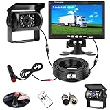 Rückfahrkamera Set mit 7 Zoll Rear View Monitor, IP68 wasserdichte...