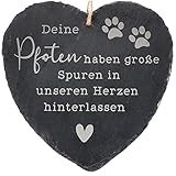 Spruchreif | Schieferherz mit Gravur „Deine Pfoten haben große...
