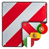 Warntafel 2in1 für Italien Spanien und Portugal Aluminium 50x50 cm...