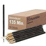 Hussala Diamond Wachsfackeln [10 Stück / 135 min] mit Holzstab und...