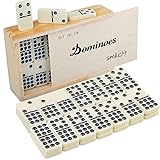 Smilejoy Klassisches Doppel-Domino-Spielset mit 9 Dominos in Holzkiste mit...