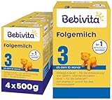 Bebivita 3 Folgemilch (4 x 500g), ab 10. Monat, mit Vitamine C und D,...