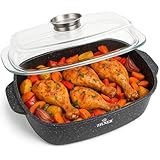 ZILNER Bräter 5,5L mit Marmor-Antihaftbeschichtung – 32 cm –...