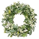 46 cm Immergrüner Eukalyptus-Beeren-Kranz aus Premium-PE – Ganzjähriger...