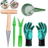 Pflanzholz, 5-Teiliges Pikierstab Set mit Pikierholz, Miniatur Gartenarbeit...