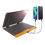 20W Solar Ladegerät, Flexsolar Solarpanel Faltbar 2-Port(USB-A,USB-C)...