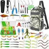 THKFISH 79-teiliges Angeltaschen Set, Wasserdichter Angelrucksack mit...