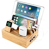 SETROVIC Bambus Ladestation Docking Holder, Desktop Organizer für mehrere...