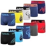 L&K 10er Pack Herren Boxershorts Unterwäsche Microfaser Gemischt...